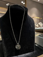1970s Vintage Sterling Silver Lion Head Pendant On 18 Inch Sterling Chain