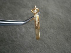 Large Hobco Good Luck Horseshoe Chunky Goldtone Vtg Bracelet Charm Pendant 4.5g