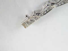 Vintage Sterling Silver 925 Cluster Gemstone Tennis Bracelet 7.5″