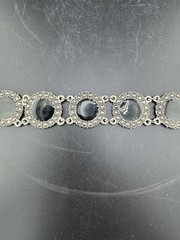 Vtg Green Silver Toned Souvenir Of Morocco Du Maroc Bracelet See Pics