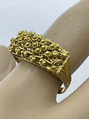 BEAUTIFUL Ring Solid 15K Yellow Gol$ Filigree VINTAGE HANDMADE 4.3gr. Size 6.75