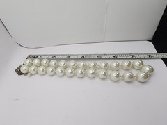 Vintage Glass Pearl Necklace | Elegant Vintage Style 16″ w/ Extender *HEAVY*