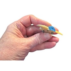 Vintage Carved Hummingbird Brooch Marked Japan Pastel Resin Figural Bird Pin