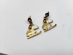 Vintage enamel Snoopy Flying Ace Ski Earrings Peanuts