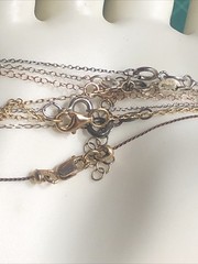 b53. 925 Sterling, GF, Mix material, Enamel, Pearl, Stone 8 chain Necklaces.