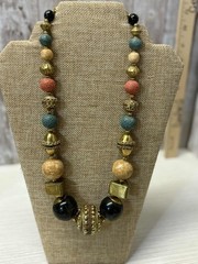 VTG Beaded Necklace Chunky Various Colors and Materials 24”. FREE SHIPPING