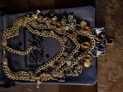 Lunch At The Ritz COCKTAILS Triple Strand Necklace; NEW, NEVER WORN, RARE!!!!