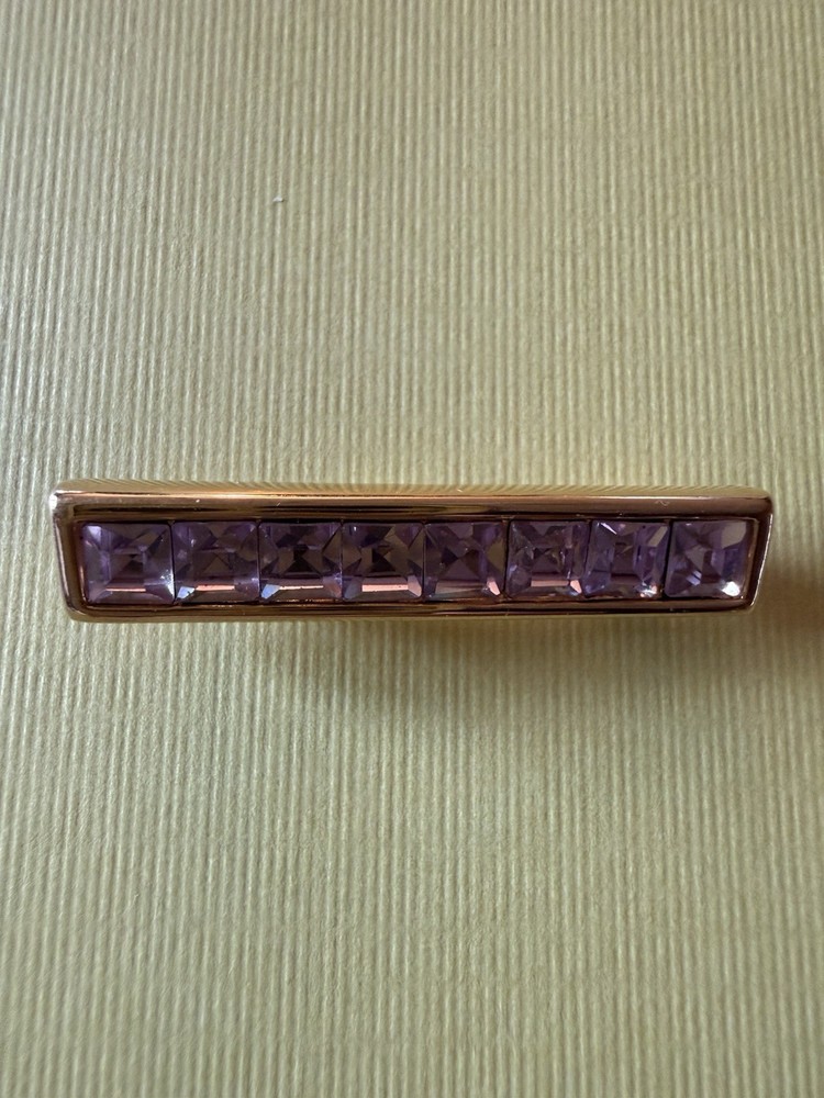 Vintage SAL Swarovski Faceted Lavender Crystal Brooch / 1.5″ in length / SWEET!!