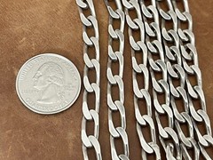 Vtg Heavy 925 Sterling Silver Curb Link Chain 6mm Wide Necklace 30”in/ 59.50 Gr