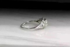 Vintage 2 Ct Round Cut LabCreated Diamond Art Deco Engagement Ring 14K Gold Over