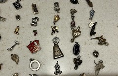 100 Assorted Vintage Charms Sterling and Others Lot