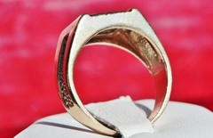 14k yellow gold ring 0.80ct natural diamond size 8 vintage handmade 7.2gr N1078A