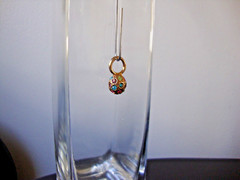 VINTAGE 2-SIDED BALL MULTICOLOR PASTEL RHINESTONE CLUSTER GOLD TONE PENDANT