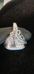 Vintage 925 Larimar Ring Thailand Sterling Silver Large Oval Statement Size 6