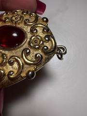 VINTAGE REVLON INTIMATE Solid Perfume Compact Pendant Gold Tone
