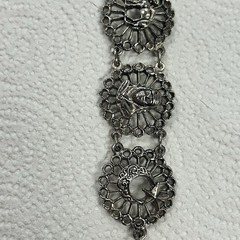 Vintage Souvenir Du Maroc Silver Bracelet Armenian Hamsa Moon Star Camel Travel