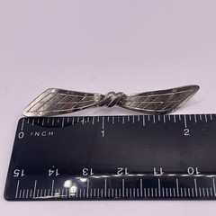 Teka Theodor Klotz Old Art Nouveau 835 Silver Bow Brooch Pin Engraving Handmade
