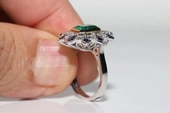Art Deco Vintage Lab Created Diamond Woman’s Engagement Wedding Ring 925 Silver