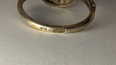Vintage Soviet silver ring, 875 silver, purple stone with zircons, size 8.5