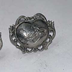 925 Sterling Silver VTG Siam Niello Hindu Goddess Screw On Earrings