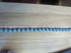 Vintage Robins Egg Blue Glass Bead 25.25″ necklace Hand Knotted Goldtone Clasp