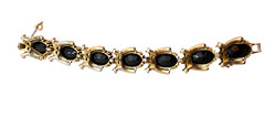 1966 Hollycraft Peacock Blue Iridescent Rhinestone Necklace, Bracelet & Earring