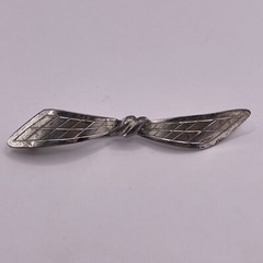 Teka Theodor Klotz Old Art Nouveau 835 Silver Bow Brooch Pin Engraving Handmade