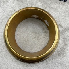 Vintage Brass Bangle Bracelet Owl 8.5” Heavy
