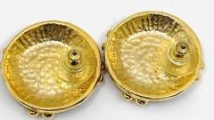 Vintage Unbranded Gold Tone Stud Earrings Multicolored E3