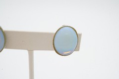 Vintage Clip On Earrings Silver Tone Moonglow