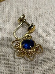 VTG SORRENTO Sapphire Pendant, Earrings Filigree set 1/20GF Italy