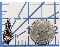 Vintage Sterling Silver Black Onyx Pendant – Gothic Intricate Metalwork