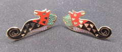 Laurel Burch Sea Stallion Seahorses Pierced Earrings