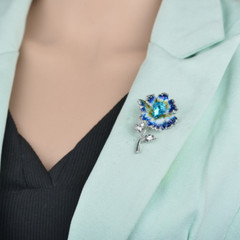 Elegant Colorful Enamel Flower Brooch Vintage Brooch Pin Antique Jewelry Gift