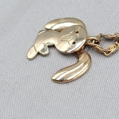 Avon Flopsy Ear Bunny Pendant Necklace Rabbit Movable Articulated 15″ Childs