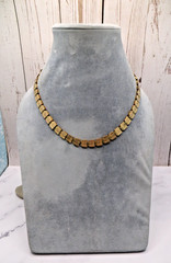 Antique 12k Yellow Gold Silver Book Sandwich Reversible Chain 18″ Necklace #110