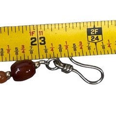 Brutalist Nancy NJ Young Kokopelli Tribal Carved Carnelian Bronze Charm Necklace