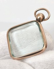Antique Victorian Gold Filled Double Sided Glass Photo Locket Pendant Picture