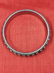 VTG Cookie Lee Goldtone & Silvertone Rhinestone Bangle Bracelet, 7.5″