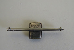 VERY UNUSUAL STERLING SILVER & BUTTERFLY WING BROOCH WITH VICTORIAN LADY