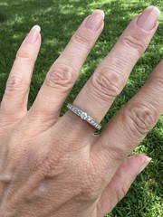 Diamond Eternity Wedding Anniversary Band With Hearts In 14k White Gold Sz 6.5