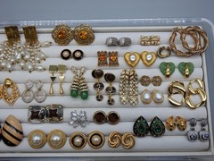 Vintage Now Lot Chunky Statement Earrings Dangle 80’s Costume Enamel Post