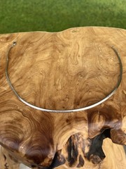 Vintage Italy 925 Sterling Silver 15” Square Snake Chain Choker Necklace
