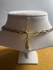 VTG Signed LISNER Blue/Teal AB Crystals Gold Tone Choker/Necklace-16″