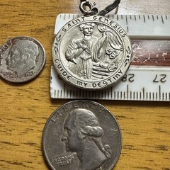 VTG Saint Genesius CREED Sterling Silver Guide my Destiny Pendant 24” 925 Chain