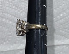 Signed ring, Korea 925 And Other Symbols, Clear Gems Marquis/Round Sz 6