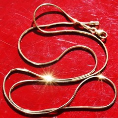 14k yellow gold necklace Italian 18″ faceted snake chain vintage 3.90gr N2998J