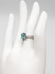 Estate $4000 1.50ct AAA+++ Natural Emerald VS G Diamond Platinum Wedding Ring 5g