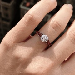 Art Deco Ruby & Moissanite Engagement Ring 925 Sterling Silver Vintage Antique