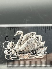 Vintage Silver Plated on Pewter Swan Brooch MASJ 98